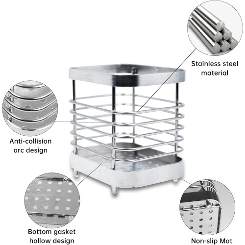 Toothbrush Holder Stainless Steel Silver 2
