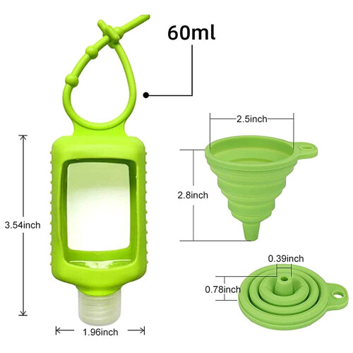 Empty Travel Sanitizer Bottles with Keychain 60ml 8 pcs 2