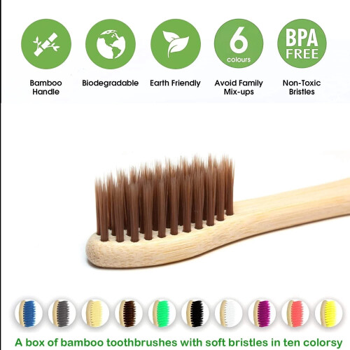 Bamboo Toothbrushes for Kids 3+ Years Organic 10-Pack 2