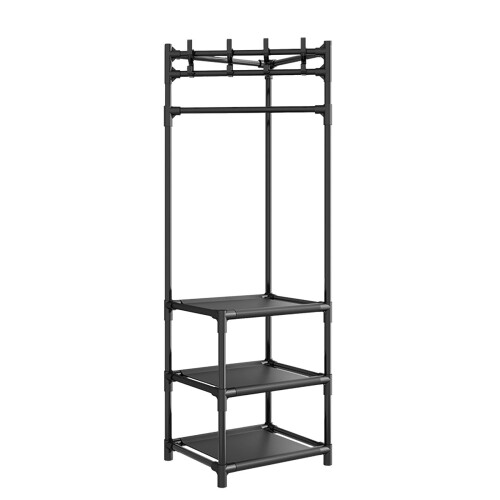 Narrow Coat Rack Shoe Bench with Storage 3-in-1 1