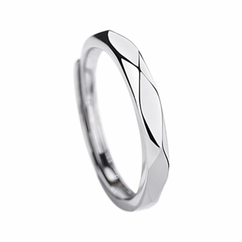 925 Sterling Silver Adjustable Couple Rings Set 1