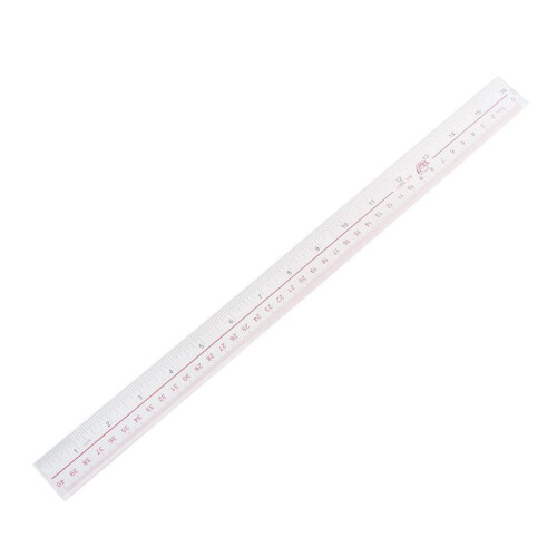 6pcs 40Cm 16 Polegadas de Comprimento Medida Régua de Borda Reta de Plástico Transparente 2