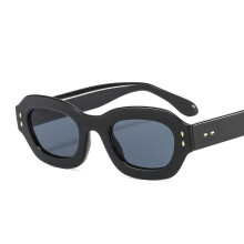 (C1 Black Frame with Gray Lenses) Occhiali da sole vintage unisex M365 con montatura piccola per un look alla moda da celebrità di internet.