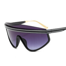 (C4 Black Frame Gradient Gray Lens) Occhiali da sole oversize monopezzo stile street Vibrant Ins Unisex Trendy Shades
