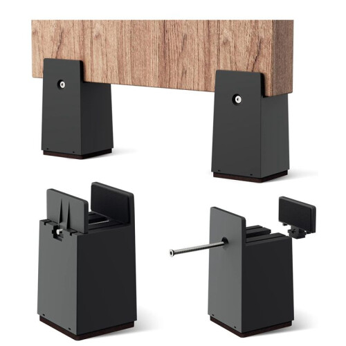 Elevadores de Cama,Blocos ElevaçãO de Mesa AjustáVeis 4 Polegadas com BraçAdeira de Parafuso 4 Unidades Elevadores de Cadeira para ServiçO Pesado 2
