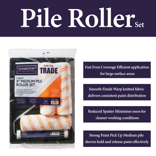 Hamilton Hamilton 9 Inch Medium Pile Roller Set 5 Piece 1