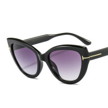 (C1 Black Frame with Double Gray Lenses) Cat-Eye T-Bar Damen-Sonnenbrille mit Farbverlauf 2018