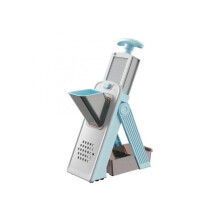 Vegetable Slicer Stainless Steel 4in1 Adjustable Food Chopper with Container for Kitchen Blue