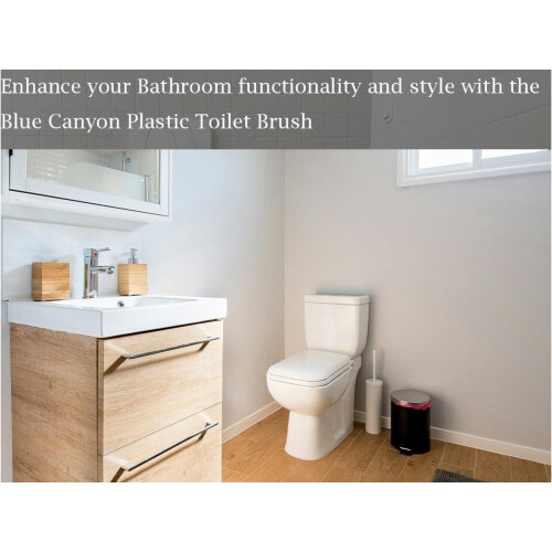 Blue Canyon Plastic Toilet Brush and Holder White 1