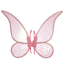 (Pink) Set di ali d'angelo in pizzo e paillettes per bambini, ideale per feste, festival e spettacoli.