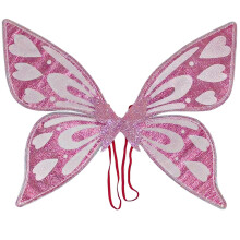 (Pink, 60*40cm) Polarized Sparkle Kids Butterfly Wings Toy Festival Party Performance Angel Fairy Costume Prop Set
