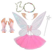 (Pink) Ali di farfalla, angelo, bacchetta magica, fata, elfo, costumi per spettacoli per bambini, oggetti di scena