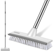 Setsail Floor Scrub Brush with 51-Inch Long Adjustable Handle 2 in 1 Scrape Brush Stiff Bristle Flo