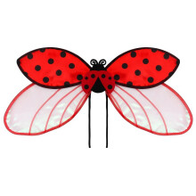 (Red Transparent Edged Felt Ladybug Version, 60*35cm) Marihøne- og bievingesett, 2 deler, til festivalfestkostyme, insektrekvisitter