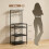Homcom HOMCOM Freestanding Shelving Unit with 6 Hooks and Wine Rack, Black 3