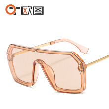 (C8 Champagne Frame with Champagne Lenses) Occhiali da sole unisex con lenti monoblocco e lettere, modello 6998, personalizzati e alla moda.
