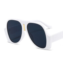 (C5 White Frame Gray Lens) Retro Hip-Hop Frosch-Sonnenbrille 9113, ĂĽbergroĂźe ovale Sonnenbrille fĂĽr Damen und Herren