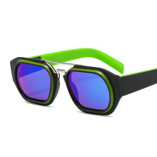(C7 Black and Green Frame with Green Film) Herres spesialtilpassede retro solbriller med fargeblokker i vintage bestselgende solbriller