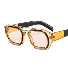 (C5 Champagne Frame Champagne Lens) Męskie okulary przeciwsłoneczne w stylu retro z blokami kolorów Ins Vintage Best-Selling Shades