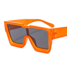 (C2 Orange frame with gray lenses) Punk-Sonnenbrille mit quadratischem Metallrahmen, Ins-Street-Style, moderne personalisierte Sonnenbrille