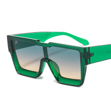 (C7 Green frame with green lenses) Punk-Sonnenbrille mit quadratischem Metallrahmen, Ins-Street-Style, moderne personalisierte Sonnenbrille