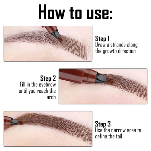 Waterproof Eyebrow Pen Natural Look Four-Prong Tip 1