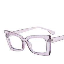 (C14 Gray Frame Transparent Lens) Occhiali da sole cat-eye con montatura quadrata 9019 | Occhiali unisex dai colori vivaci