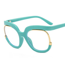 (C5 Light green frame with transparent lenses) Große Regenbogenbrille, Modell 9051, mit und ohne Sehstärke, kompatibel mit Korrektionsgläsern