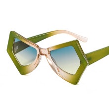 (C8 Gradient Green Frame with Gradient Green Tea Lenses) Large Frame Cat Eye Butterfly Sunglasses for Women 22042 – Personalized Runway Style