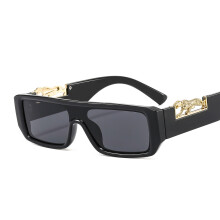 (C1-Black Frame with Gray Lens) Firkantede innfatninger med slank kant og leopardprint i PC, unisex, trendy retro moderne fargede skjermer 2985