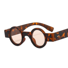 (C9 Leopard Print Frame with Champagne Lens) Okulary przeciwsłoneczne Punk Retro Round JH922 – Uniseksowe, kolorowe, modne oprawki z poliwęglanu