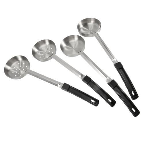 8 Pcs Portion Control Serving Spoons Portion Control Spoons Ladle Spoon, Slotted and Unslotted Portion Scoops 6oz 2