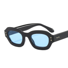 (C6 Black Frame Blue Lens) Vintage Unisex M365 Sonnenbrille mit kleinem Rahmen fĂĽr einen stylischen Internet-Promi-Look