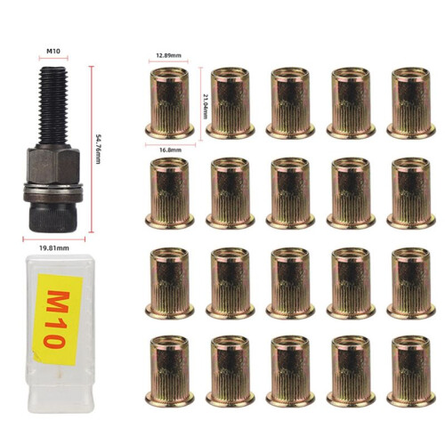 21pcs Rivet Nut Tools Hand Rivet Nut Simple Installation Manual Riveter for Rivnuts Tools for Nuts M3 2
