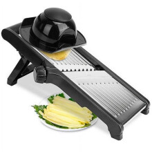 Pack of 2 Mandoline Slicers with 5 Blades, Stainless Steel Vegetable Cutter & Chopper, Julienne Peeler Grater, Food Holder Included