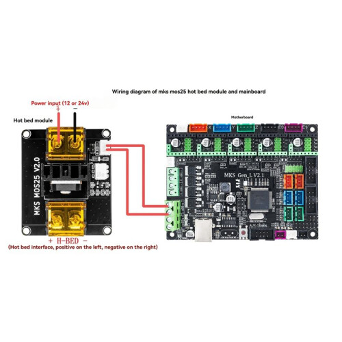 MKS MOS25 3D Printer Parts Heating-Controller for Heat Bed Extruder MOS Module Support  Current 25A 1