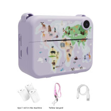(PURPLE) Kids Camera Instant Print Christmas Birthday Gifts for 3-12 Year Old Boys Girls Toys for Kids Age 3-10 with 3 Rolls Print Paper