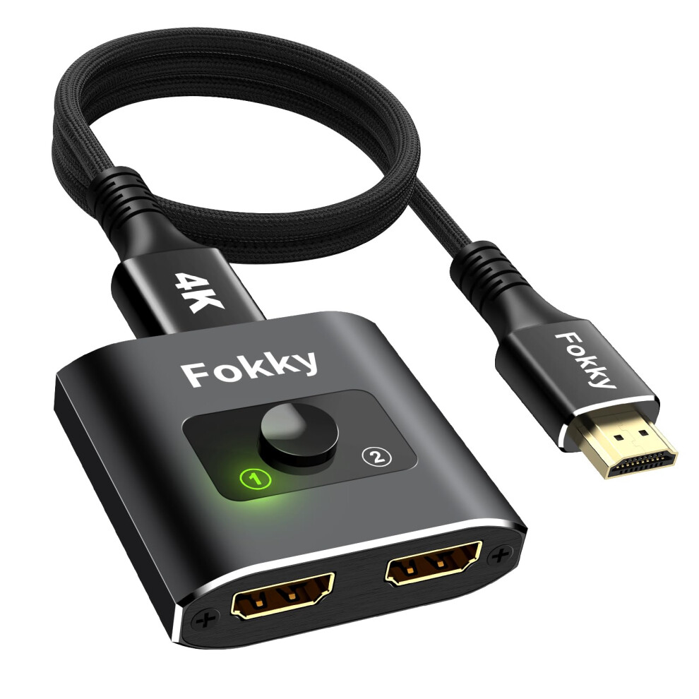 Ã1M Cableã4K@60Hz Hdmi Switch, Bi-Direction Hdmi Splitter 2 In 1 Out 6974426750877