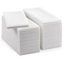 LEKOCH 100 pcs Airlaid Quality Foled White Napkins Disposable Linen Feel Paper Napkins for Wedding
