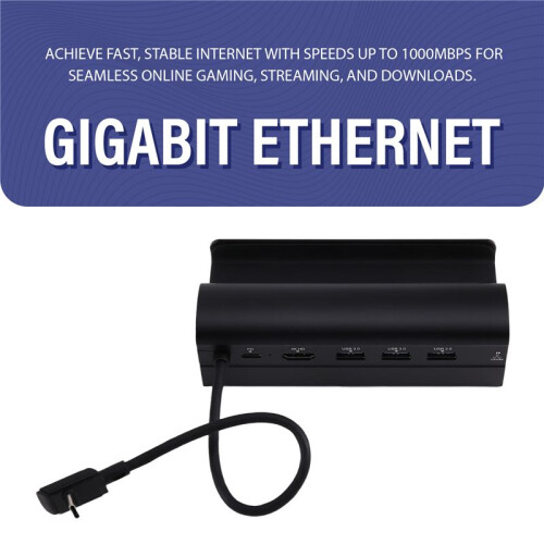 Expansion Dock for  Steamdeck Gaming Handheld with -Compatible 1000Mbps Ethernet Charging USB 3.0 2