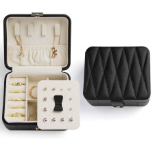 Elegantes Schmucketui Schmuckschatulle Organizer Reiseetui 12x10,5 cm — schmuck etui, reise organizer, schmuckkästchen, wasserabweisendes leder pu