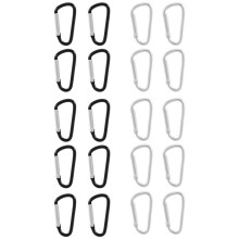 20Pcs D-Ring Moschettone di Bloccaggio Portachiavi Moschettone con Chiusura a Moschettone Gancio per Attrezzature da Campeggio All'Aperto Moschettone,
