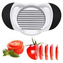 Tomato Slicer Stainless Steel Vegetable Cutter with 10 Sharp Blades and Ergonomic NonSlip Handle