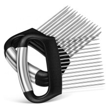 Onion Holder Slicing Guide with Ergonomic Nonslip Handle Stainless Steel Vegetable Slicer
