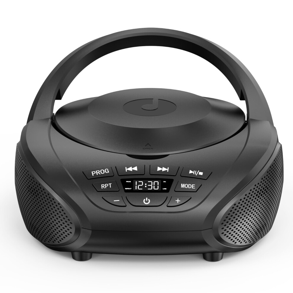 Gueray Portable Cd Player Boombox Compact Cd Boombox With Stereo Speakers Fm Radio 3.5Mm Aux Input And Headphone Jack Lcd Display For Indoors, Outdoo 5006380681414