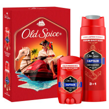 Old Spice Captain Gift Set for Men with Captain Deodorant Stick and Shower Gel, 24/7 Fressshhh with