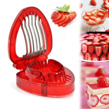 Strawberry Slicer with Sharp Stainless Steel Blade for Quick Fruit Slicing in Cakes and Desserts
