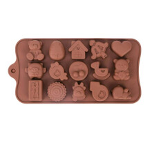 (Gift) Luxer Silicone Chocolate Molds for Candy or Jelly, 15 Figurines Toys, 21x10.7 cm