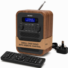 Denver DAB-48 Bluetooth DAB+ Radio With Remote Control - Digital Radio Mains Powered – Bluetooth Speaker – Alarm Clock – Grey With Large Remote