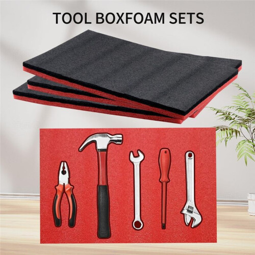 3 Set Tool Box Foam Insert ,Tools Organizer,Kaizen Sheets,Polyethylene Storage Sheets for Toolbox Hard Case US Plug